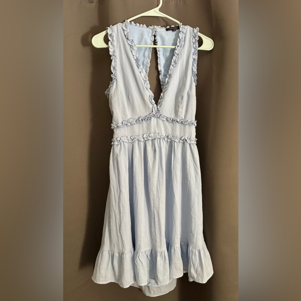 PAPERMOON Light Blue Ruffle Trim Dress